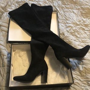 Black thigh high boots